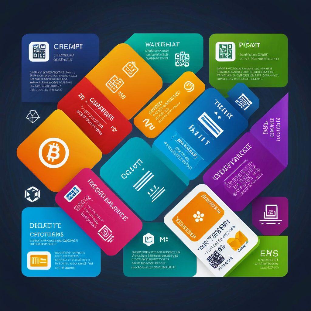 A visually engaging infographic depicting various ticket payment solutions and options, featuring diverse payment methods such as credit cards, digital wallets, and cryptocurrencies. Include icons representing online transactions and event tickets, surrounded by currency symbols and graphs showing rising trends in ticket payments. Use a clean and modern design with vibrant colors to attract attention. vector art. vibrant colors. white background.